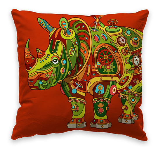 Rhinoceros Throw Pillow